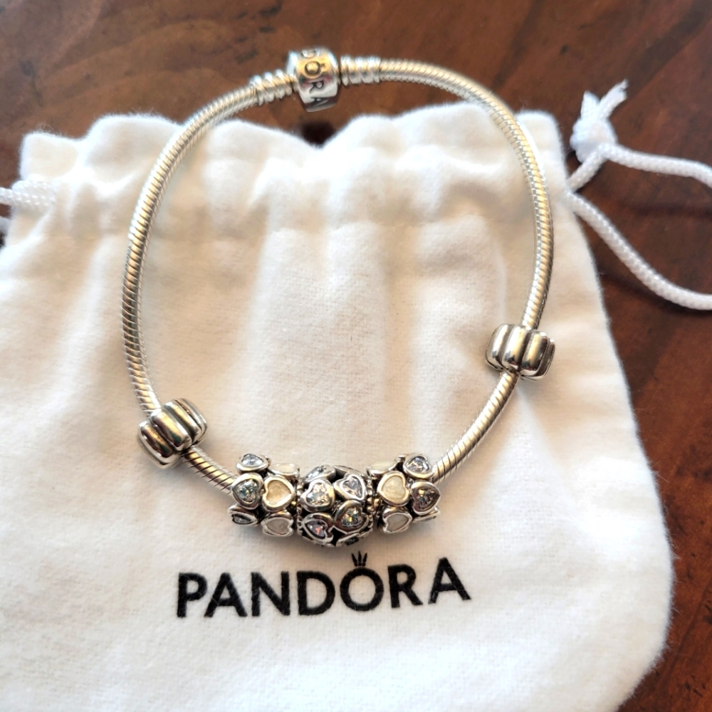 Pandora bracelet with charms